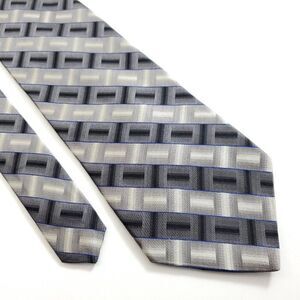 Joseph & Feiss International Gray‎ Beige Blue Abstract Wide Silk Tie